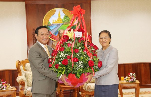 Vietnamese leaders congratulate Lao counterparts on traditional New Year